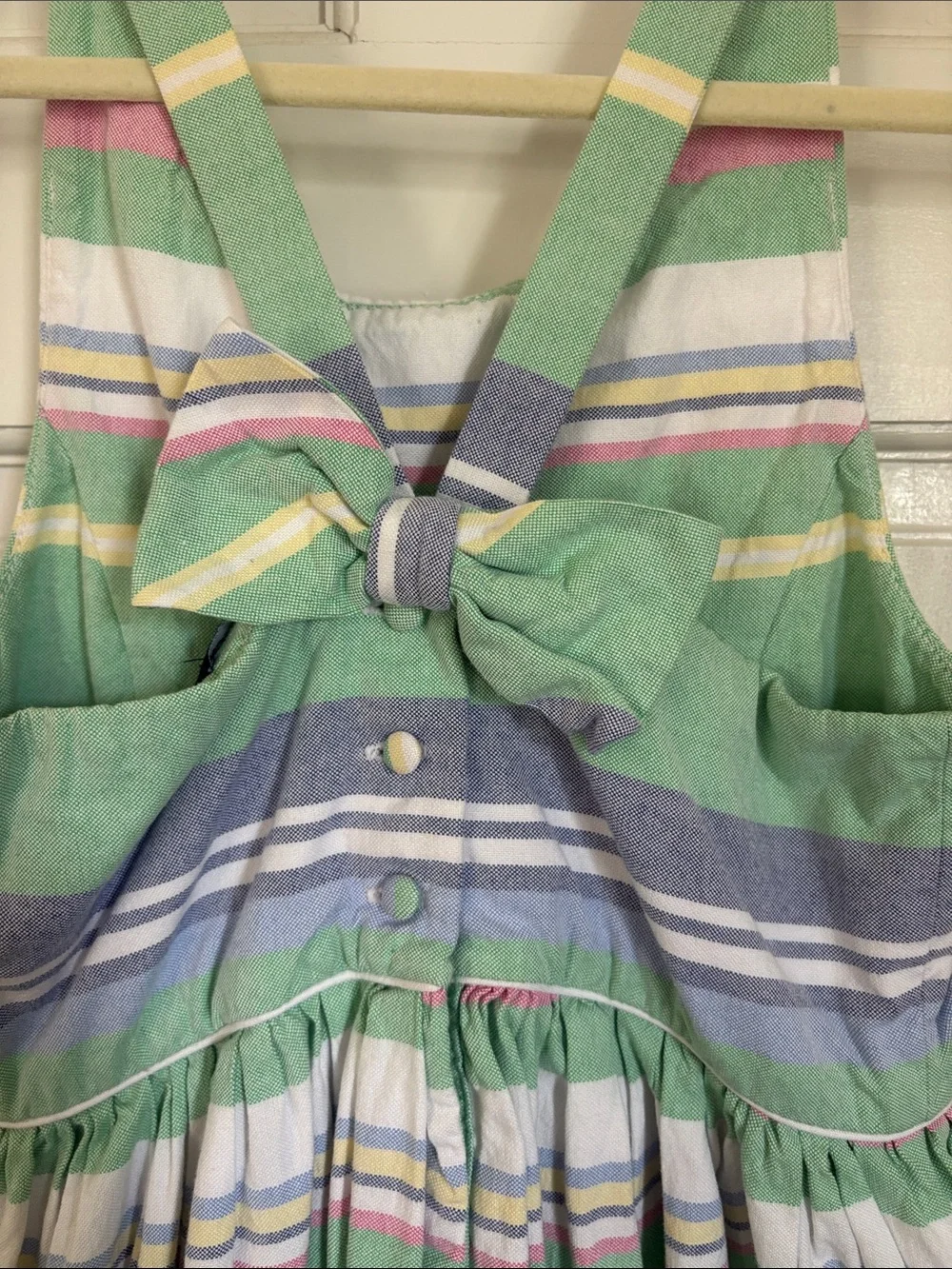 Ralph Lauren Green Pastel Stripe Sleeveless Dress